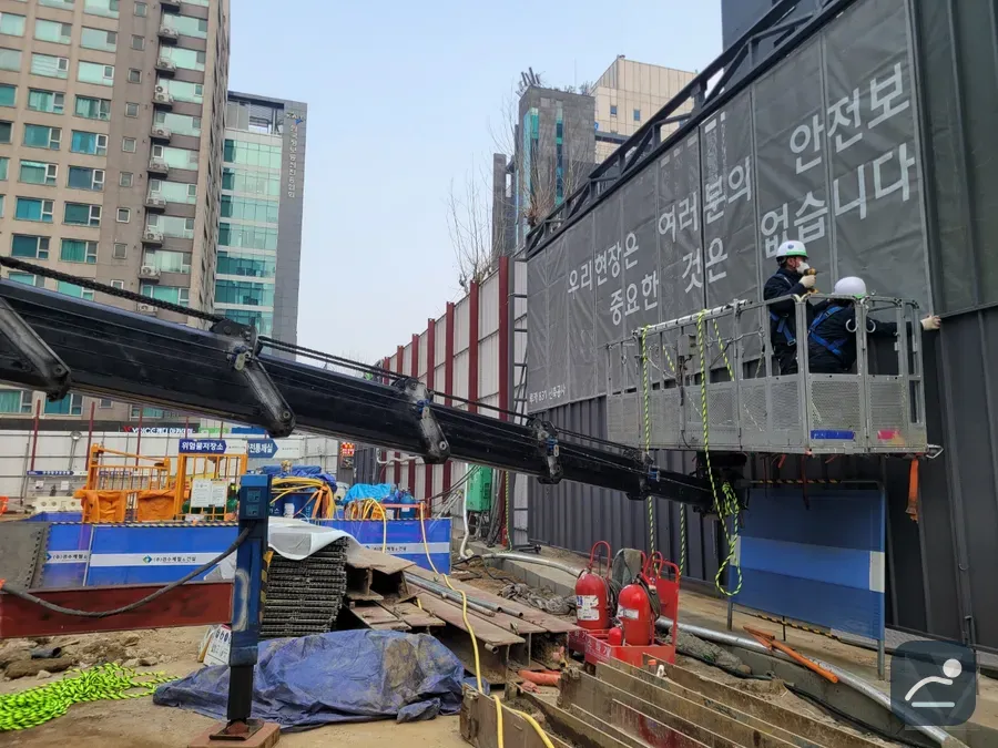 부산 북구 스카이차 설비·전기 작업 현장
